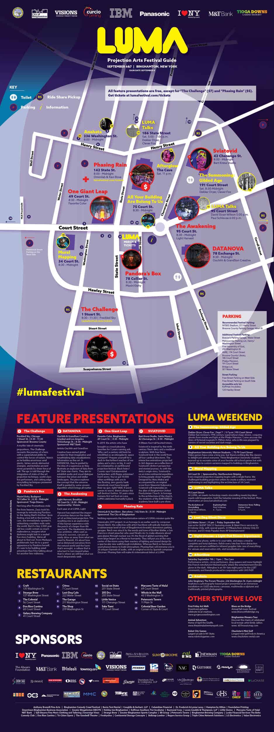 LUMA 2019 Map LUMA America's Premier Projection Arts Festival